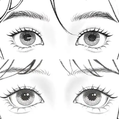 线稿练习正面眼睛