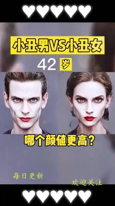 小丑男vs小丑女他们的颜值巅峰都在几岁你更喜欢哪个