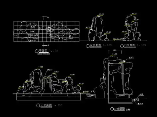 假山跌水设计详图