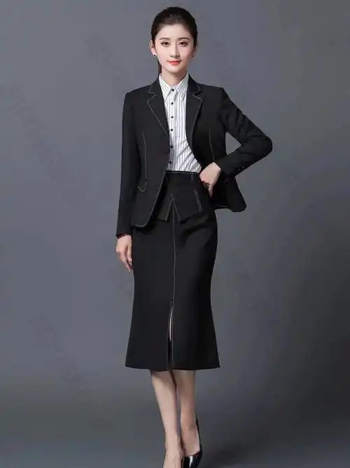 黑色西装套裙这款裙子真真是显瘦