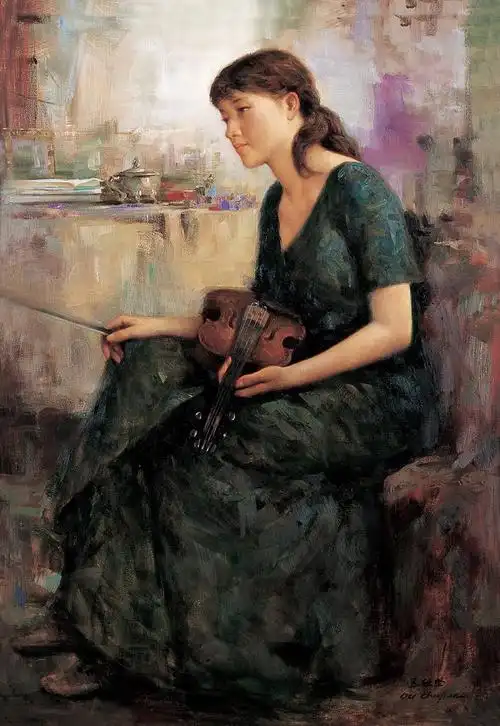 精品油画中国著名油画家区础坚人物油画作品选