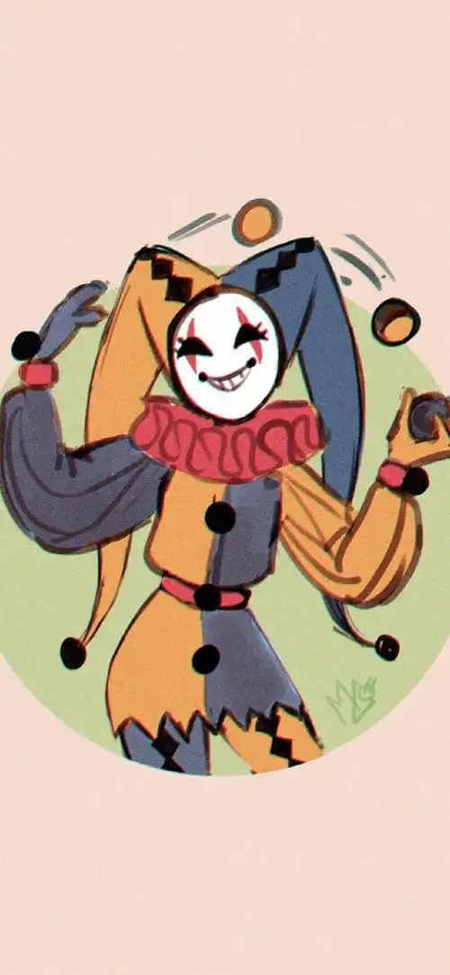 搞怪小丑表演手绘高清手机壁纸