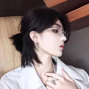 狼尾假发女短发夏季帅气中分武士头长发日系减龄鲻鱼头自然全头套