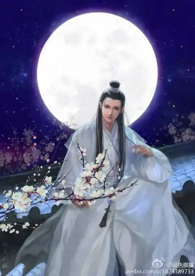 古风面具白衣男子