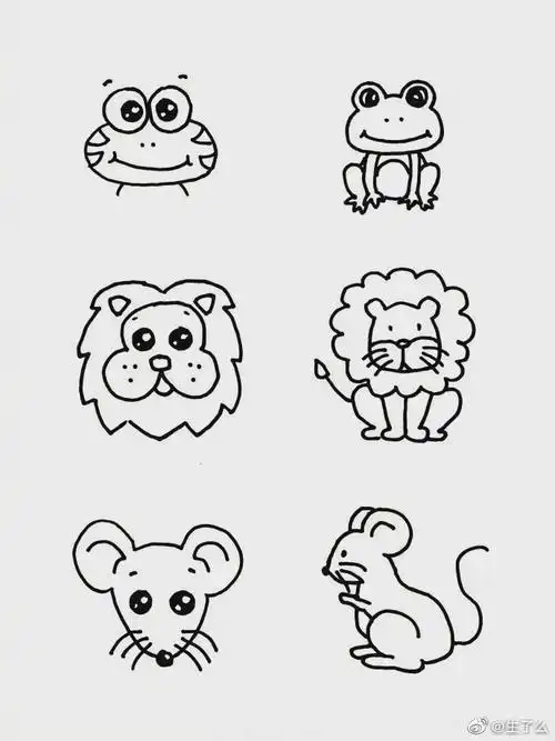 小动物简笔画大全今晚就可以跟孩子画起来