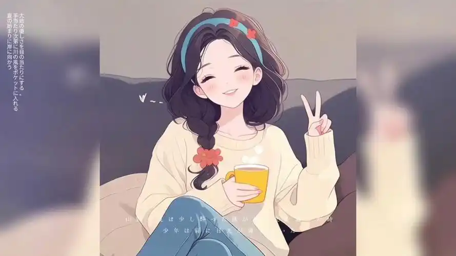 开心比耶的女生头像