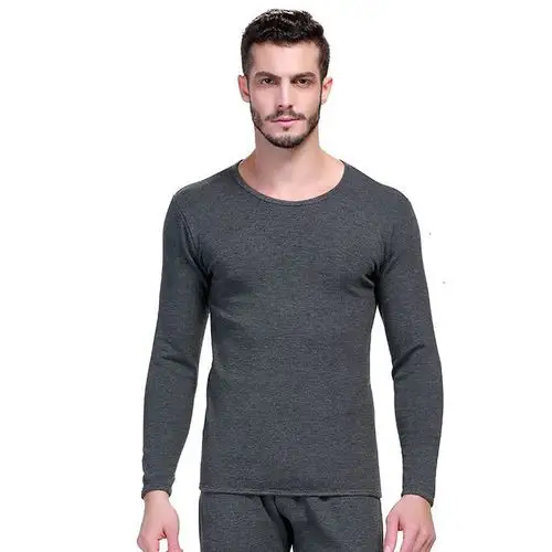 保暖内衣男加厚加绒青年男士内衣套装圆领领秋衣秋裤牛奶丝棉毛衫图片