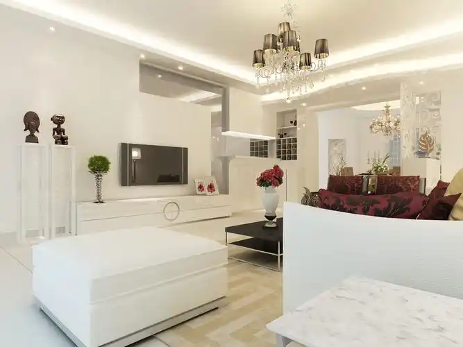 三室两厅现代简约客厅_惠安南洋小区装修效果图