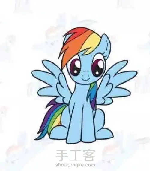 小马宝莉云宝的可爱标志简笔画