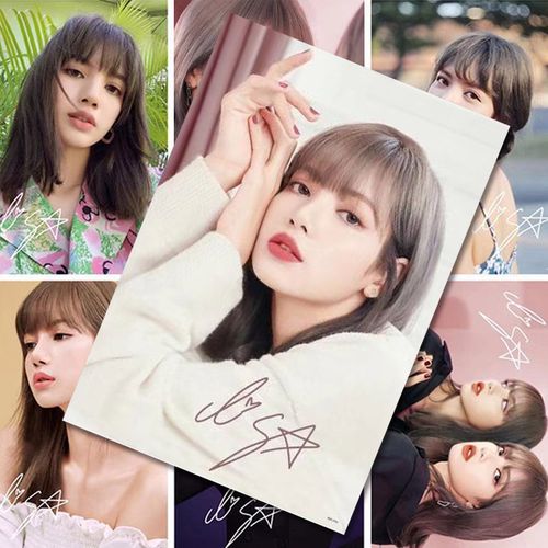 lisa 高清笔签名写真照片blackpink周边墙贴墙纸超大壁画, 【lisa】