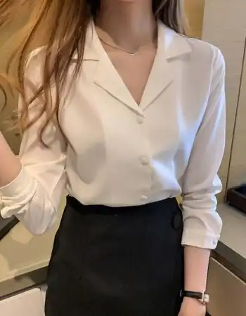 2021秋冬新款白色雪纺衬衫女设计感小众轻熟心机气质长袖锁骨上衣白色