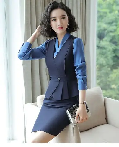 职业套装女西装套裙时尚2019秋冬新款气质女神范ol正装西服工作服