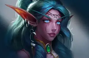 魔兽同人画作:暗夜中的光芒 最爱的月女祭司泰兰德