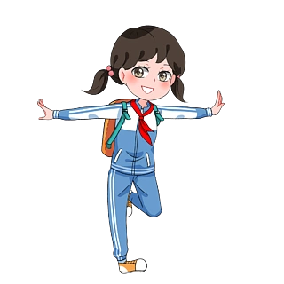 卡通穿校服的小学生女孩手绘可爱中学生女生卡通人头像矢量学校女生吃