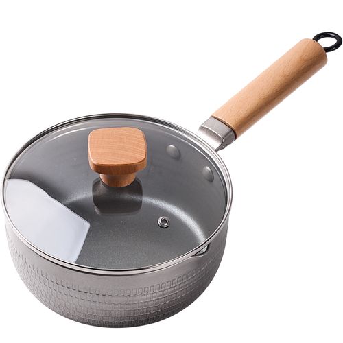 日式平锅麦饭石不粘不沾小锅锅子煮面家用电磁炉奶锅