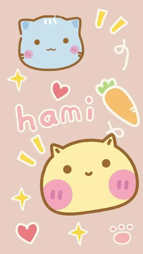 少女心可爱卡通哈咪猫手绘插画