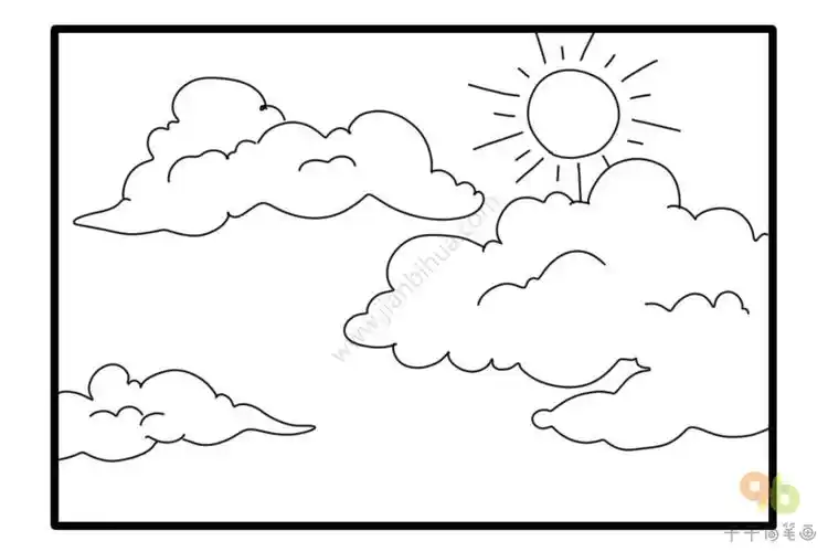 天空简笔画步骤图