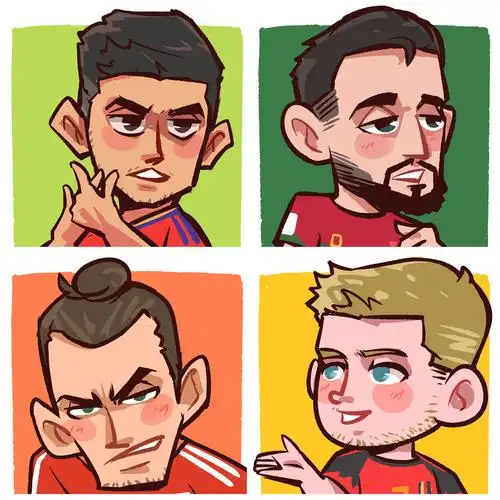 36位足球明星q版头像插画