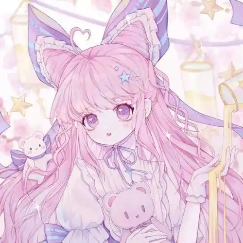 仙气十足的女生头像(粉色系)动漫