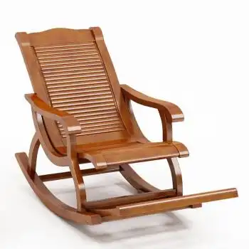 实木摇椅大人躺椅夏季中式老年逍遥椅懒人摇摇椅阳台休闲午睡椅子 茶