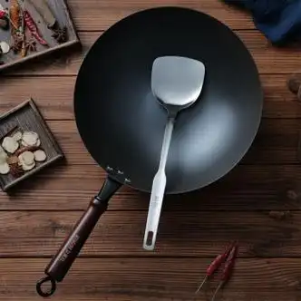 章丘铁锅艾美仕铁锅炒锅家用炒菜锅不粘锅无涂层老式超轻熟铁锅燃气灶