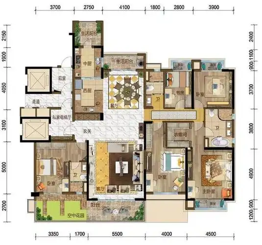 280平米最完美的大平层格局,你认同么?|空中花园|阳台|飘窗|套房|独立
