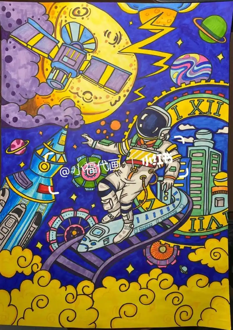 科幻科技主题绘画海报|4k马克笔含草图 科幻科技主题绘画海报|4k马克