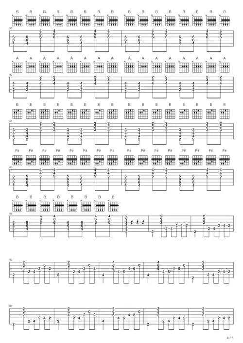 渗透乐队爱之初体验自加贝斯版贝斯谱