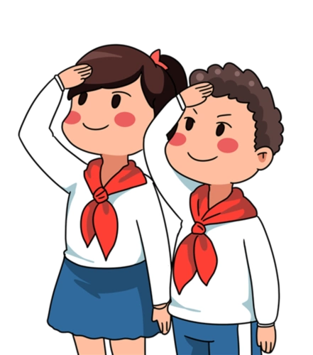 卡通小学生敬礼图片
