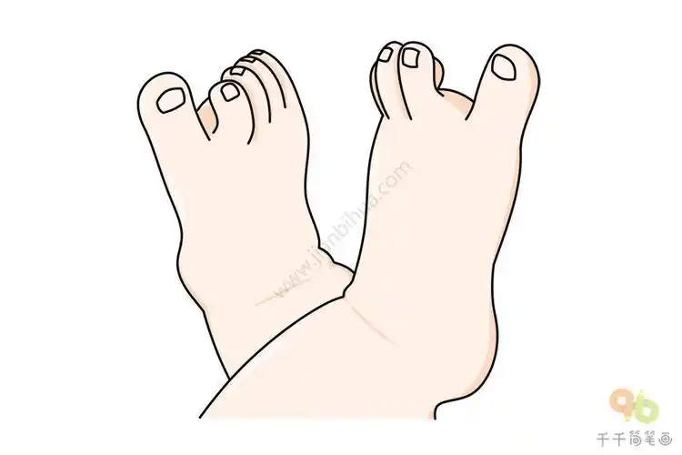 教你画脚丫简笔画