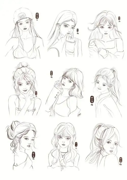 女孩头像临摹练习来自一浅人物团练营