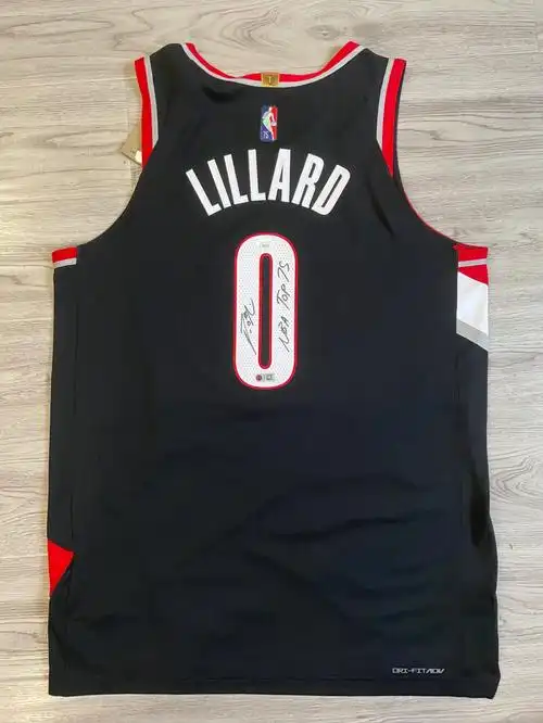 jsausa开拓者利拉德75大铭文亲笔签名球衣