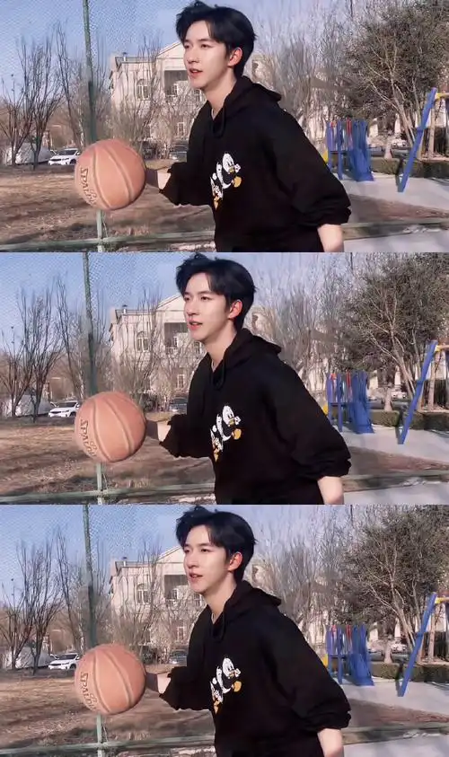 贺峻霖打篮球好帅##贺峻霖表演花样不进球