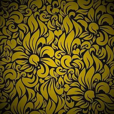 黑底金花花朵金色黄金图案填充纹理花纹海洋大海
