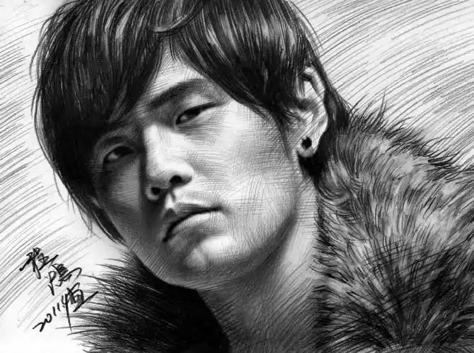周杰伦素描头像 最少3个 谢谢 给分