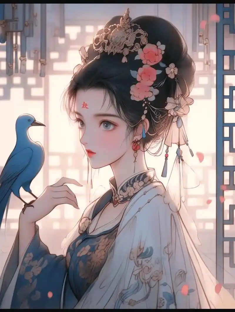 可爱人物动漫古装风格ai绘画.#这画是用了亿点点魔法吧 #古 - 抖音