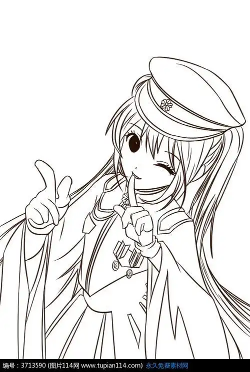 动漫人物简笔画冷酷女