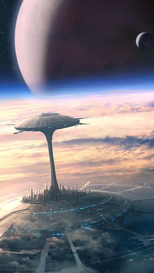 星球飞船科技科幻h5背景图