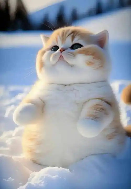 一组可爱的胖猫咪,真萌!_佚名_绘画