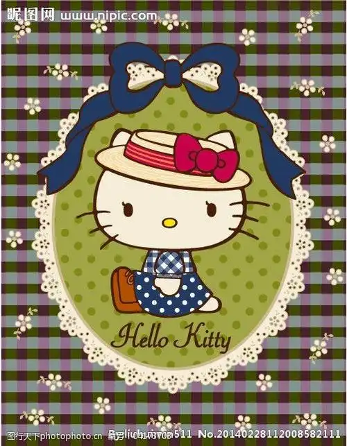 hellokitty图案印花矢量