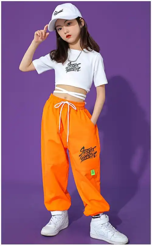 爵士舞服装女儿童爵士舞服装儿童舞蹈服女童夏街舞套装练功服嘻哈韩版