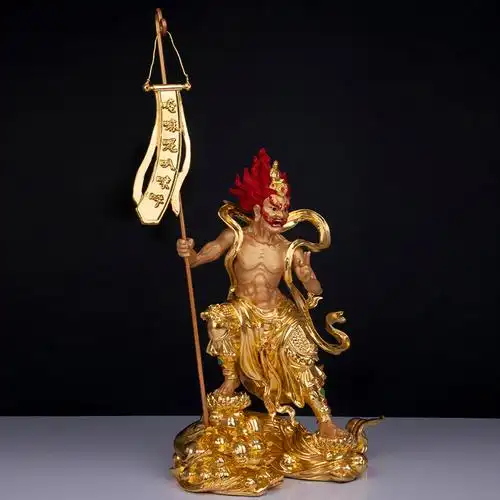 大士佛像纯铜贴金面然乌尤鬼王菩萨普度公法装饰摆件