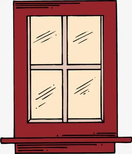 卡通红色十字窗户矢量素材免费下载_觅元素