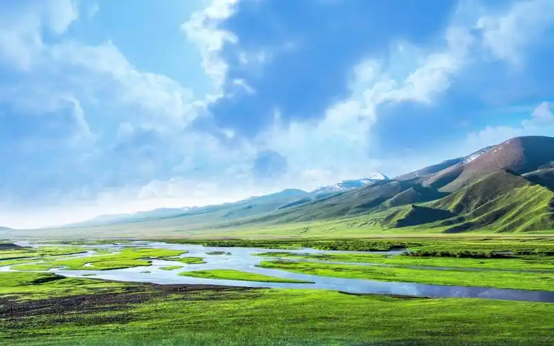 视频素材4-美丽草原的夏季风景云朵;可免费商用