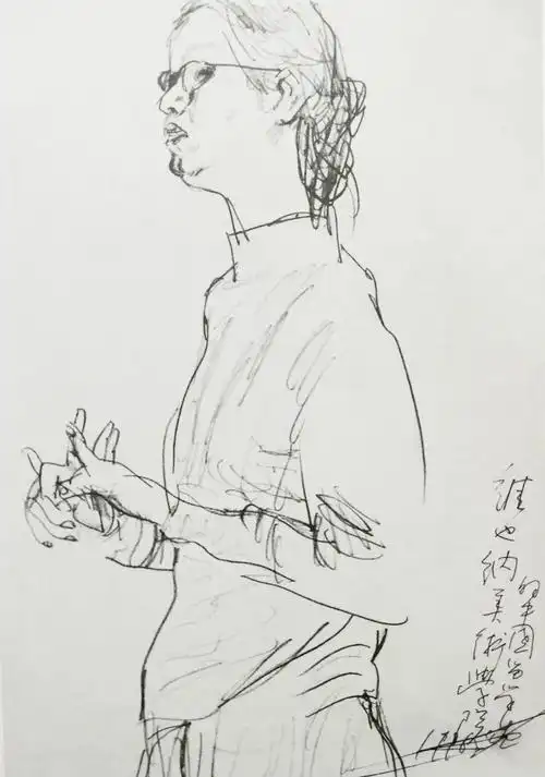 线条的艺术简洁的表达著名画家刘国辉速写作品欣赏