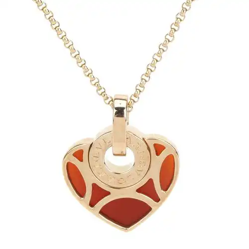 bvlgari(宝格丽) bvlgari系列18k金红玉髓心形吊坠项链