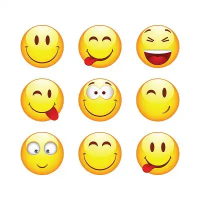 黄色手绘卡通圆脸笑脸调皮表情元素png素材笑脸元素