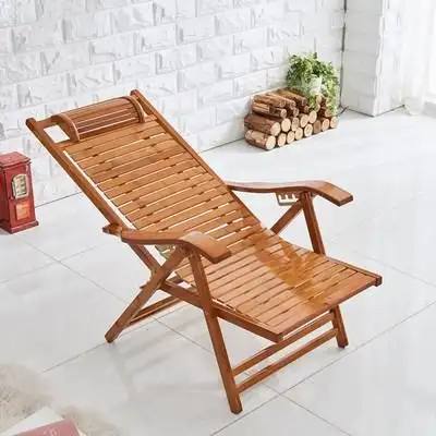 躺椅折叠午休靠椅懒人家用竹椅靠背椅实木睡椅夏天凉椅老人沙滩椅