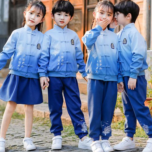中国风古典儿童校服新款中小学生汉服唐装幼儿园园服春秋款合唱服