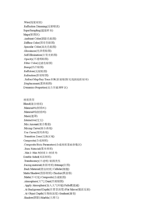 3dmax中英文对照表doc
